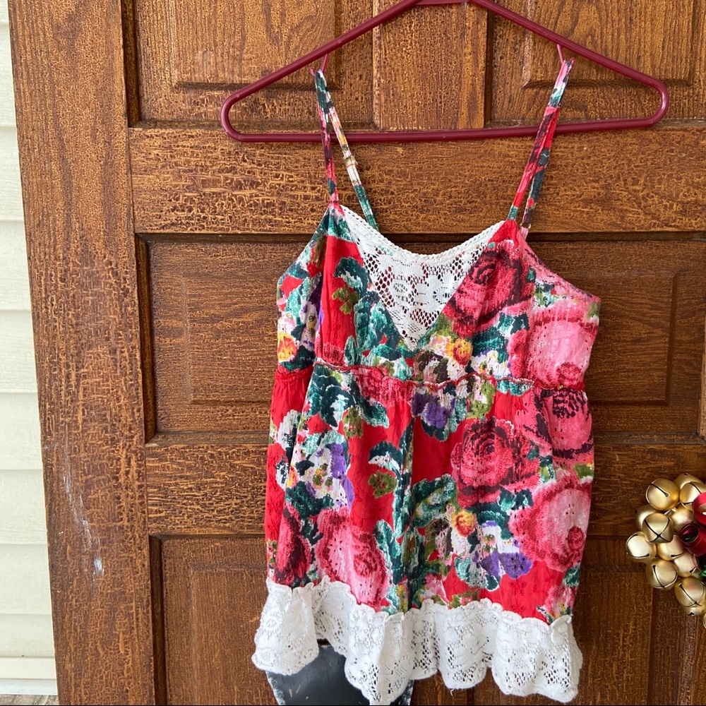 Angie Floral Blouse, Lace Front